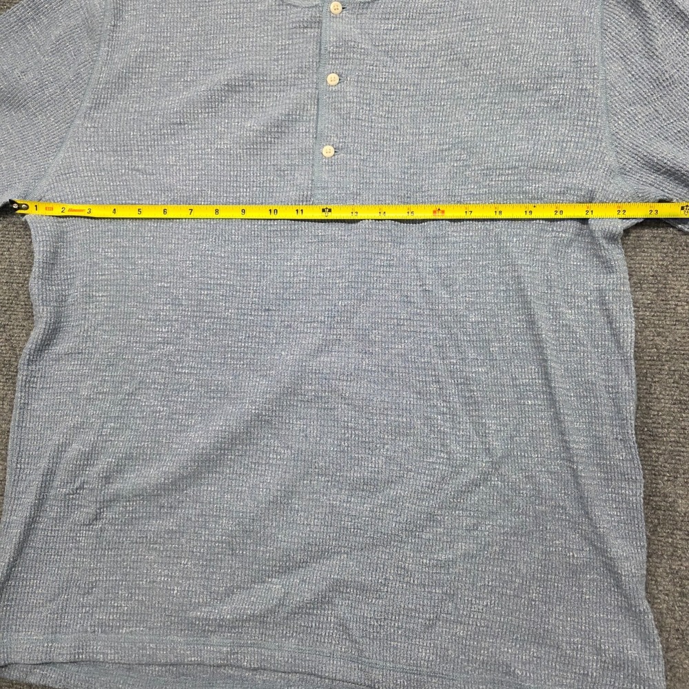RRL Ralph Lauren Waffle Knit Henley Shirt Men's XL Gray Blue Long Sleeve - Picture 6 of 12